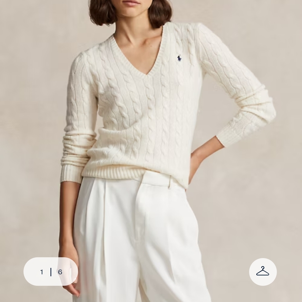 Ralph Lauren Cream V-Neck Sweater